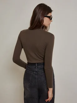 Online Metal-Detail Piping Jersey Top T-shirts|Tops