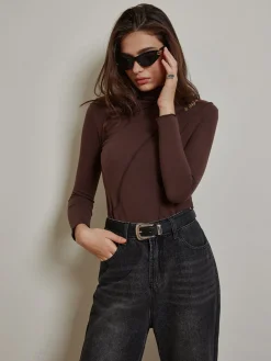 Online Metal-Detail Piping Jersey Top T-shirts|Tops