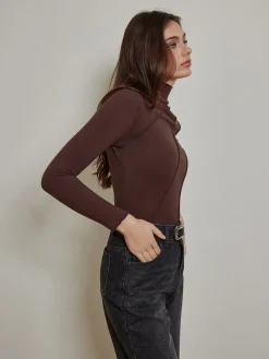 Online Metal-Detail Piping Jersey Top T-shirts|Tops