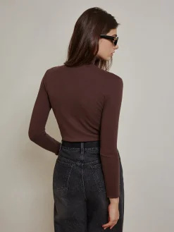 Online Metal-Detail Piping Jersey Top T-shirts|Tops