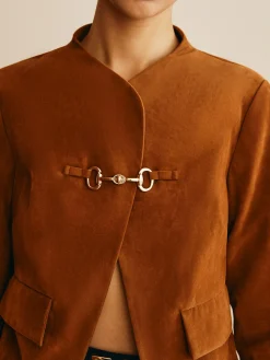 Hot Metal-Detail Suede Jacket Outerwear|Jackets
