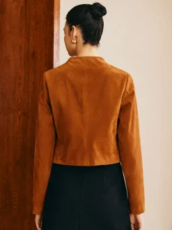 Hot Metal-Detail Suede Jacket Outerwear|Jackets