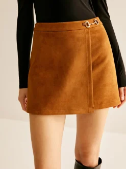 Discount Metal-Detail Suede Mini Skirt Skirts|Bottoms