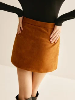 Discount Metal-Detail Suede Mini Skirt Skirts|Bottoms