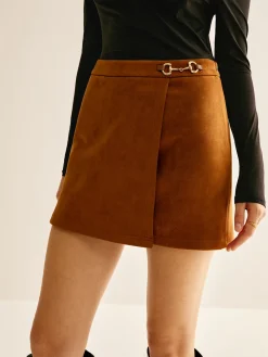 Discount Metal-Detail Suede Mini Skirt Skirts|Bottoms
