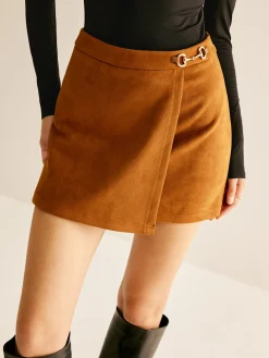 Discount Metal-Detail Suede Mini Skirt Skirts|Bottoms