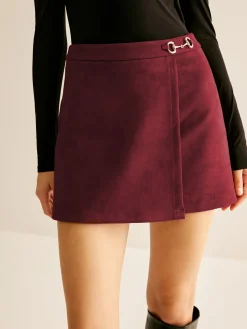 Discount Metal-Detail Suede Mini Skirt Skirts|Bottoms