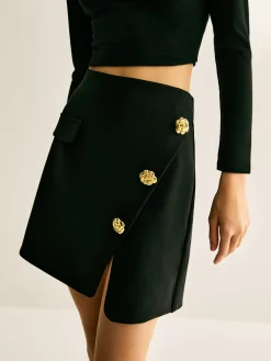 Best Metal-Detail Zipper Mini Skirt Bottoms