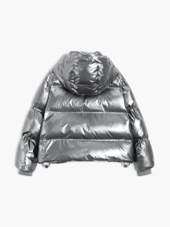 Hot Metallic Puffer Wind Protection Hooded Coat Outerwear|Coats