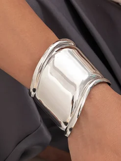 Discount Metallic Wide Cuff Bracelet Rings & Bracelets|Accessories