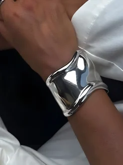 Discount Metallic Wide Cuff Bracelet Rings & Bracelets|Accessories