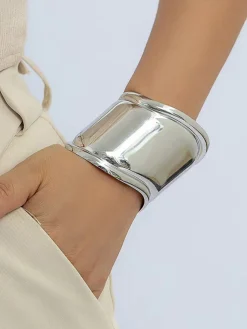 Discount Metallic Wide Cuff Bracelet Rings & Bracelets|Accessories