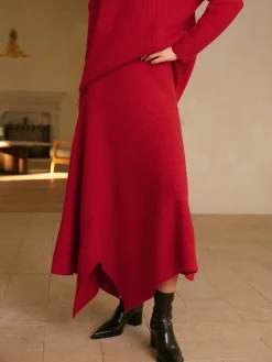 Best Mid-Waist Asymmetrical Sweater Skirt Knitwear|Matching Sets