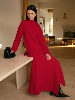 Best Mid-Waist Asymmetrical Sweater Skirt Knitwear|Matching Sets