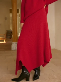 Best Mid-Waist Asymmetrical Sweater Skirt Knitwear|Matching Sets