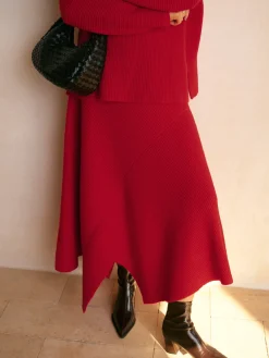 Best Mid-Waist Asymmetrical Sweater Skirt Knitwear|Matching Sets