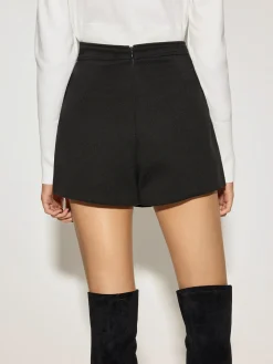 Discount Mid-Waist Belt-Design Zipper Skort Bottoms