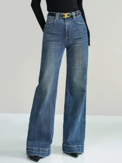 Hot Mid-Waist Bootcut Denim Jeans Without Belt Jeans|Pants