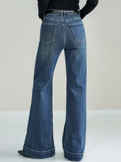 Hot Mid-Waist Bootcut Denim Jeans Without Belt Jeans|Pants