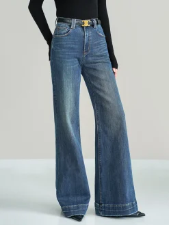 Hot Mid-Waist Bootcut Denim Jeans Without Belt Jeans|Pants