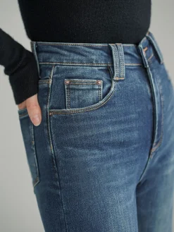Hot Mid-Waist Bootcut Denim Jeans Without Belt Jeans|Pants