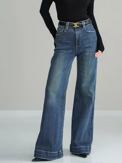 Hot Mid-Waist Bootcut Denim Jeans Without Belt Jeans|Pants