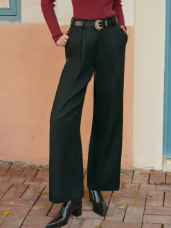 Sale Mid-Waist Tweed Pants Without Belt Bottoms
