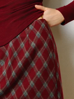 New Mid-Waist Tweed Zipper Skirt Bottoms