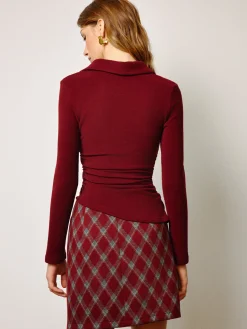 New Mid-Waist Tweed Zipper Skirt Bottoms