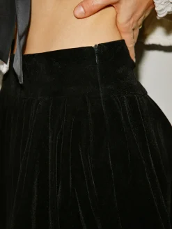 Discount Mid-Waist Umbrella Shape Pleated Skirt Bottoms
