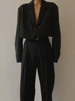 Mind My Business Crop Blazer Outerwear|Blazers
