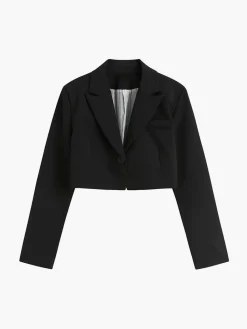 Mind My Business Crop Blazer Outerwear|Blazers