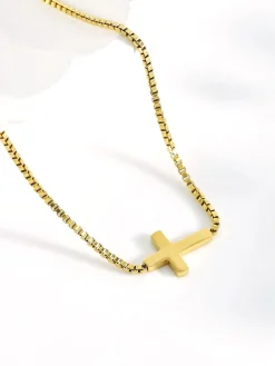 Mini Cross Pendant Necklace Necklaces|Accessories