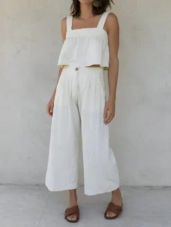 Minimalism Cotton & Linen Pants Set Pants Sets|Matching Sets