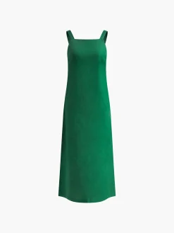 Outlet Minimalism Cotton Cami Long Dress Casual Dresses|Vacation Dresses