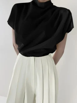 Discount Minimalism Short Sleeve Top T-shirts|Tops
