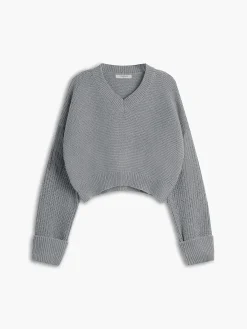 Best Minimalism V Neck Pullover Sweater Sweater Tops|Sweaters & Cardigans