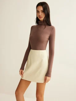 New Minimalist A-Line Zipper Mini Skirt Skirts|Matching Sets