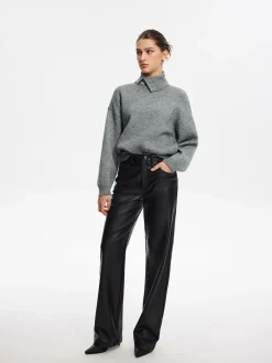 Best Minimalist Button Turtleneck Sweater Sweater Tops|Sweaters & Cardigans