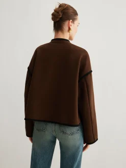 Discount Minimalist Contrast Trim Tweed Jacket Outerwear|Jackets