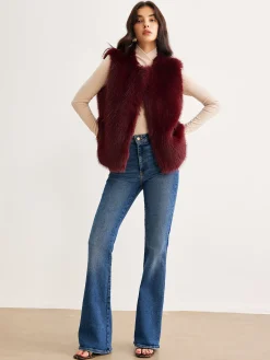 Online Minimalist Faux Fur Vest Outerwear|Vests