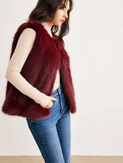 Online Minimalist Faux Fur Vest Outerwear|Vests