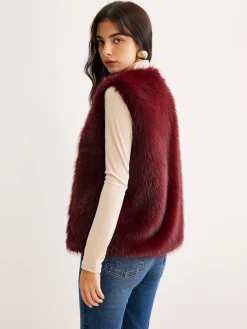 Online Minimalist Faux Fur Vest Outerwear|Vests