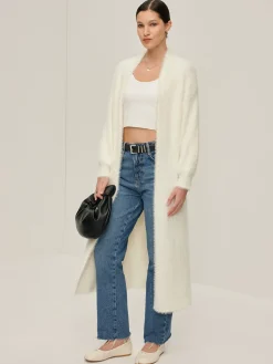 New Minimalist Fuzzy Long Cardigan Cardigans|Sweaters & Cardigans