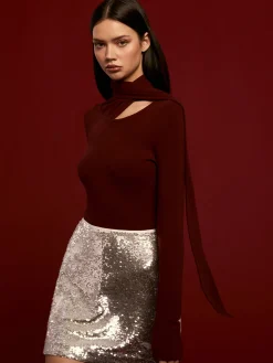 Best Minimalist Jersey Top With Scarf T-shirts|Matching Sets