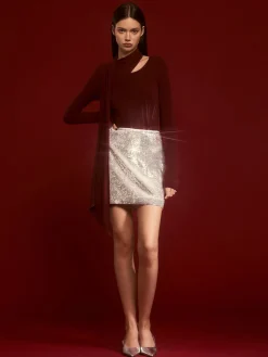 Best Minimalist Jersey Top With Scarf T-shirts|Matching Sets