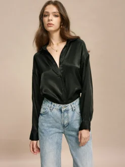 Clearance Minimalist Lapel Button Shirt Tops