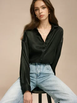 Clearance Minimalist Lapel Button Shirt Tops