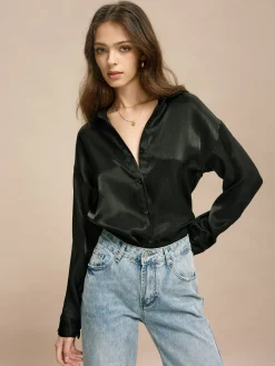Clearance Minimalist Lapel Button Shirt Tops