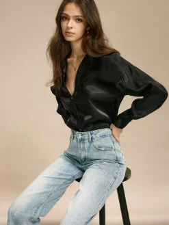 Clearance Minimalist Lapel Button Shirt Tops
